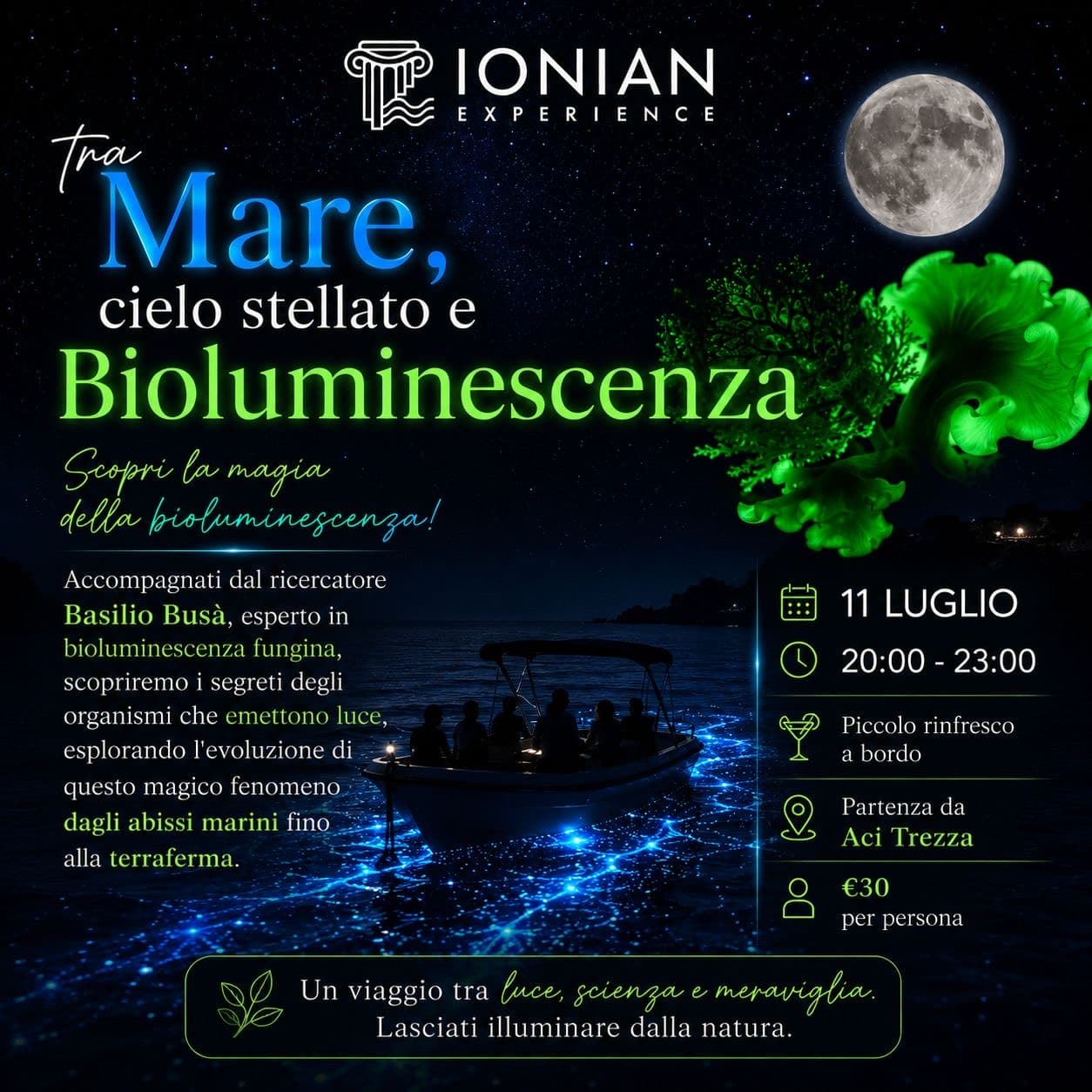 Tra mare, cielo stellato e bioluminescenza